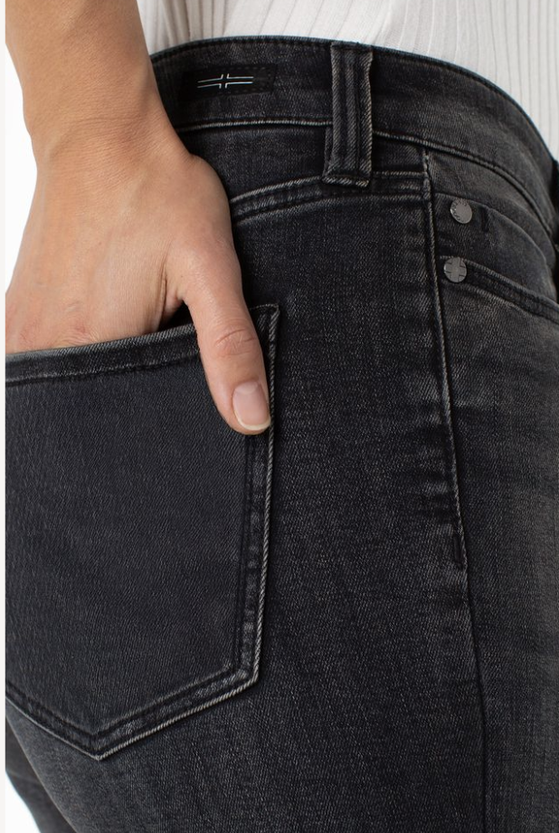 Jeans charcoal à coupe évasée vers le bas Lucy