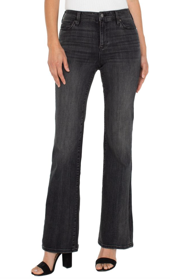 Jeans charcoal à coupe évasée vers le bas Lucy