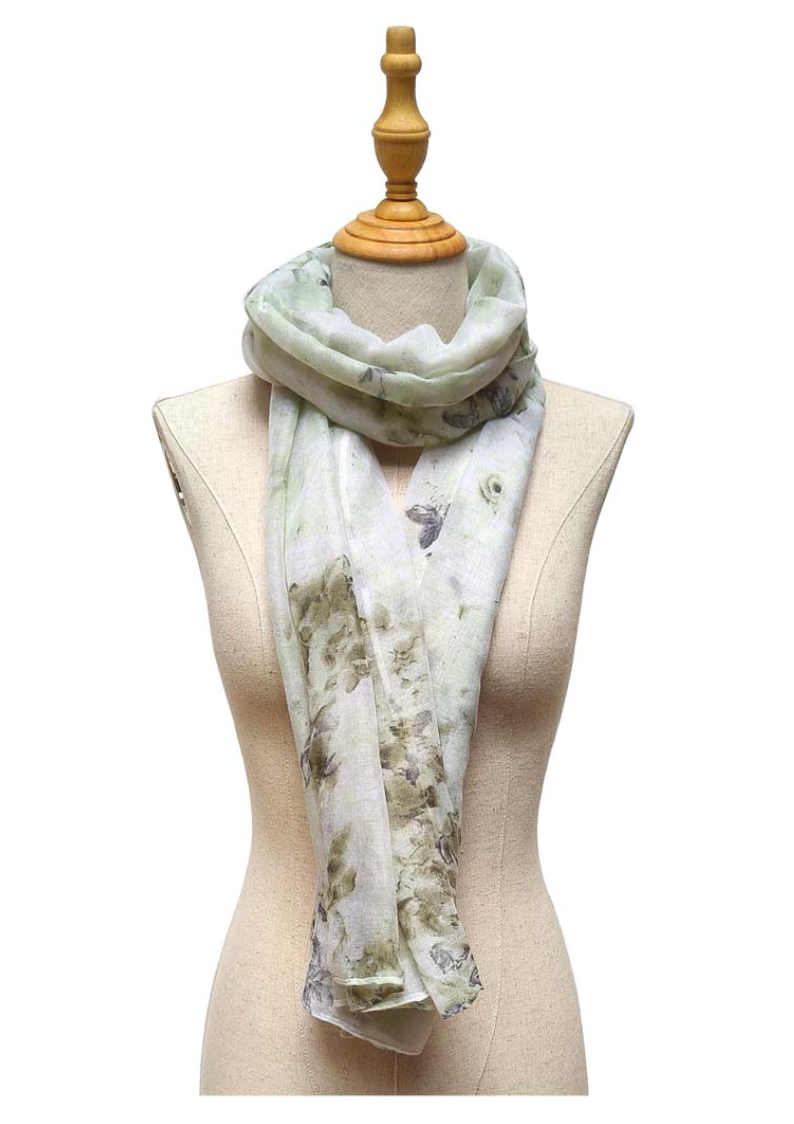 Foulard fleuri doux rococo
