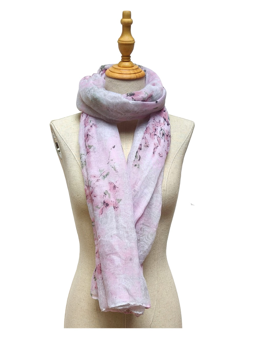 Foulard fleuri doux rococo
