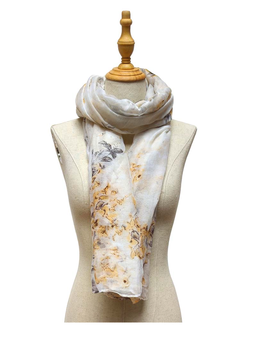 Foulard fleuri doux rococo