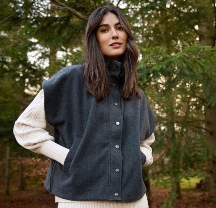 Par-dessus en polyester recyclé avec boutons-pression Vagna