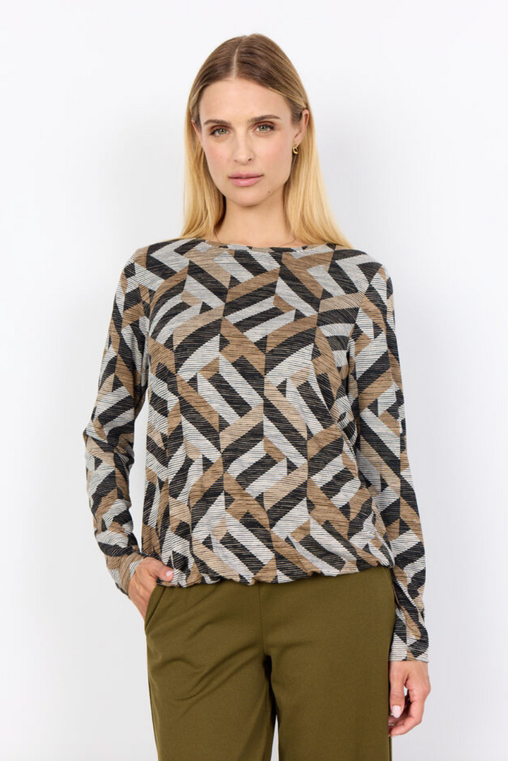 Chandail avec motifs géométriques en blocs Galina