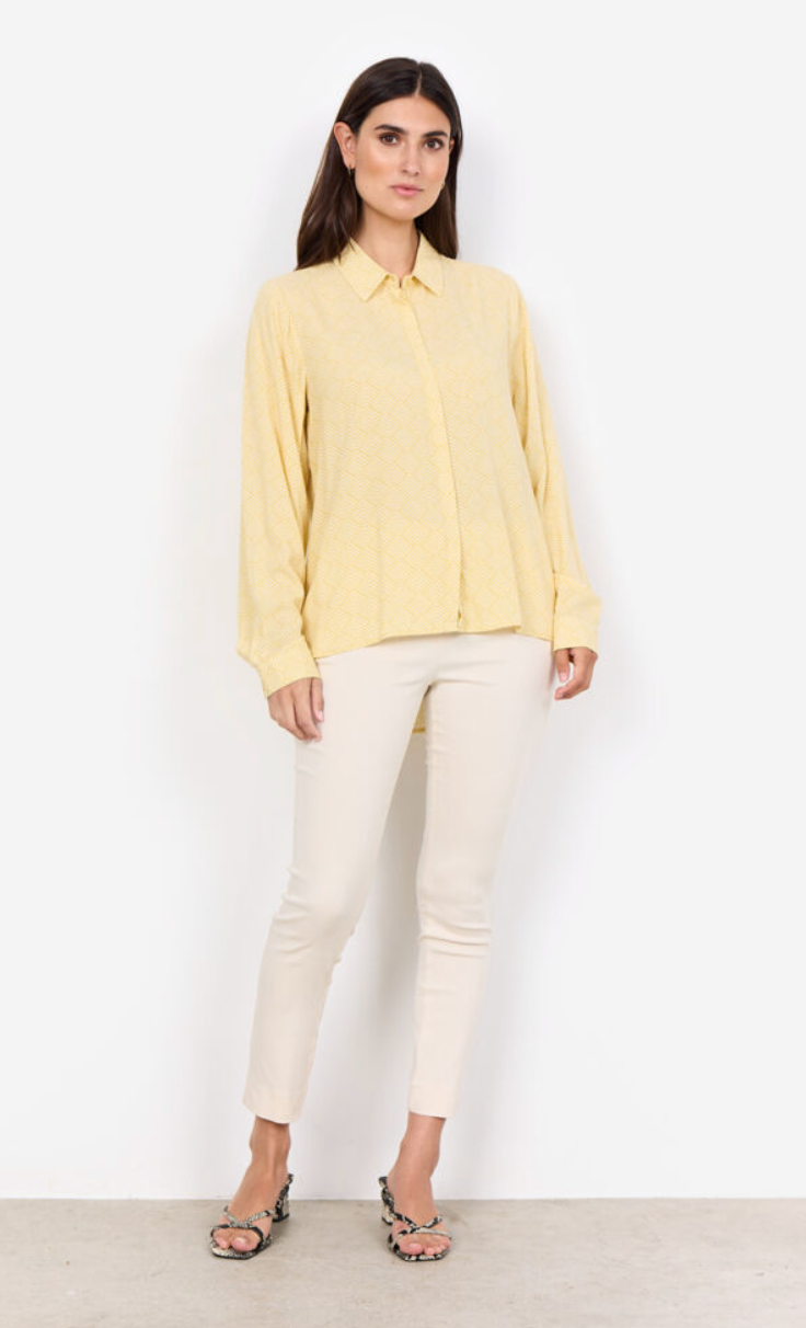 Chemise lumineuse en jaune vif, rehaussée d’un motif en losanges graphiques Posh