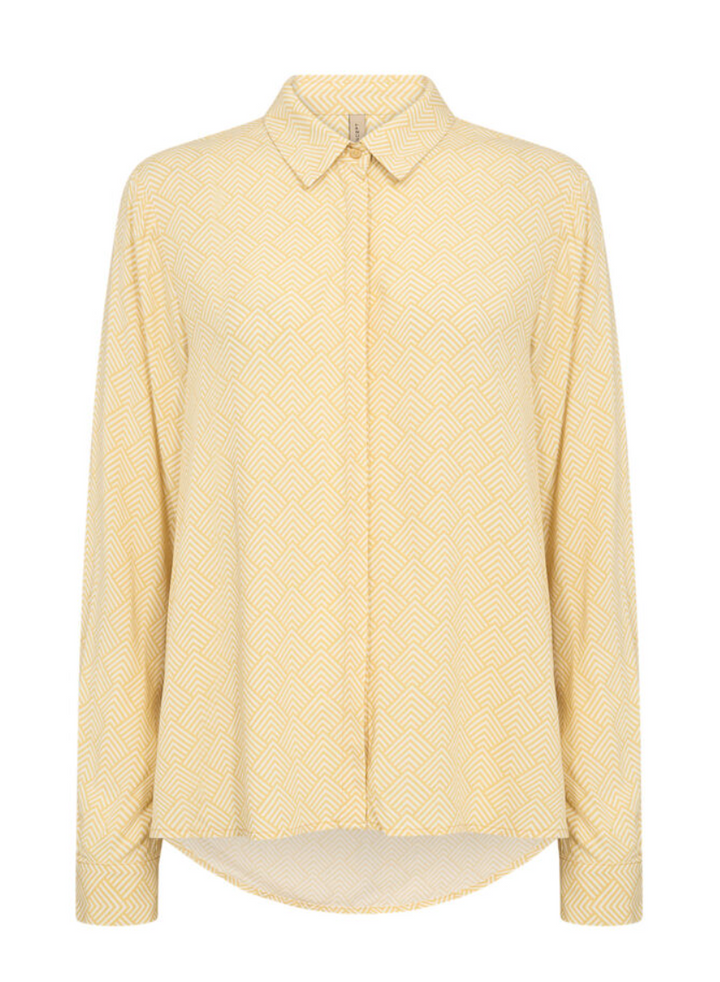 Chemise lumineuse en jaune vif, rehaussée d’un motif en losanges graphiques Posh