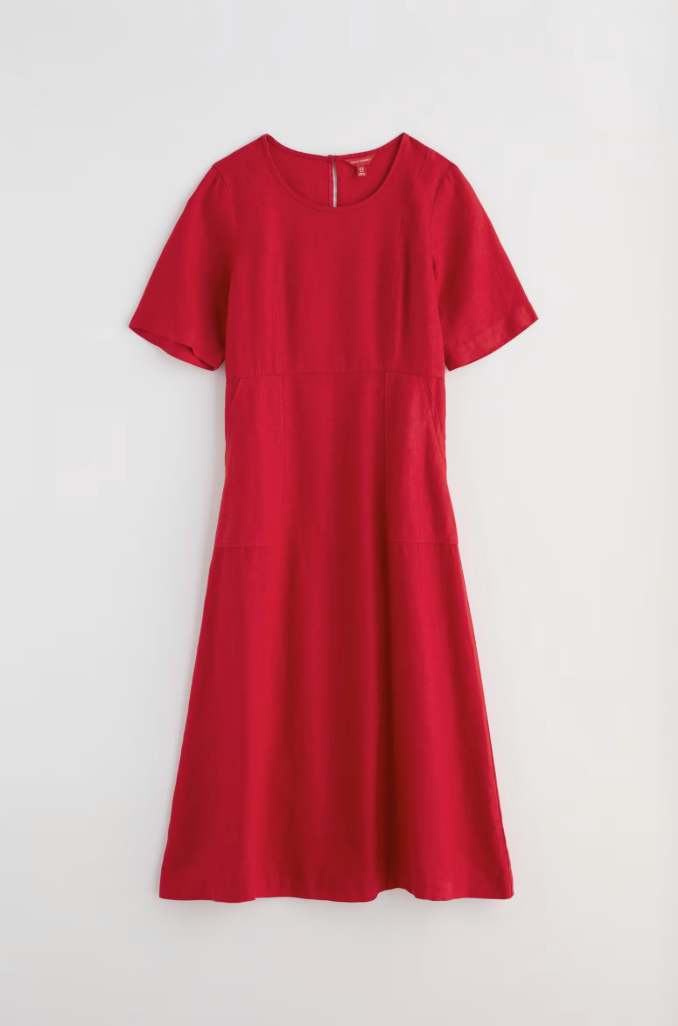 Robe en lin recyclé à manches demi-longues - Écoresponsable