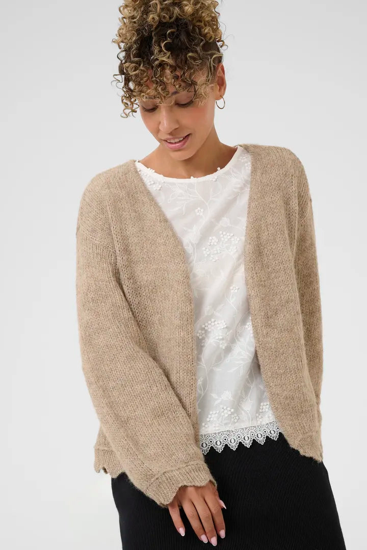 Cardigan original avec finitions angulaires en v Niso