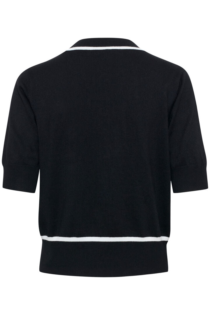 Cardigan bordé de bandes blanches contrastantes Mally