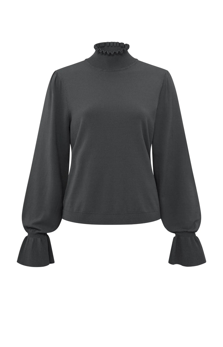 Chandail avec manches bouffantes et poignets à volants