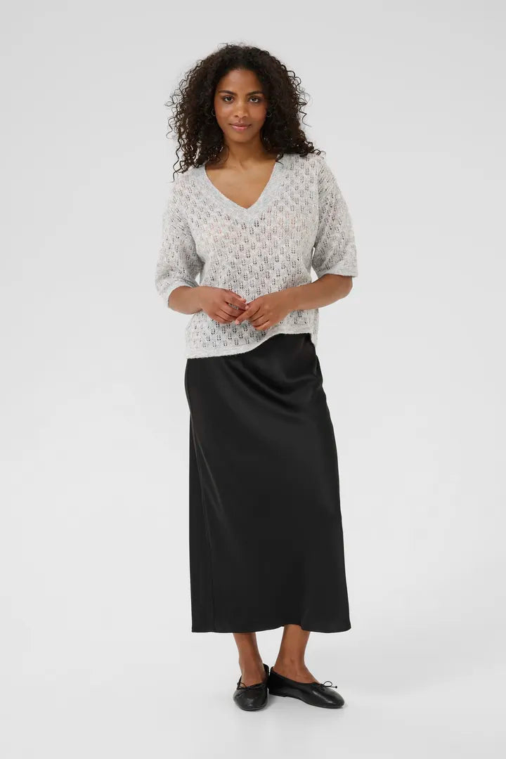 Chandail en maille texturée évoquant la forme d’épis de blé Lourine