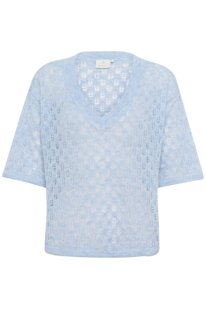 Chandail en maille texturée évoquant la forme d’épis de blé Lourine