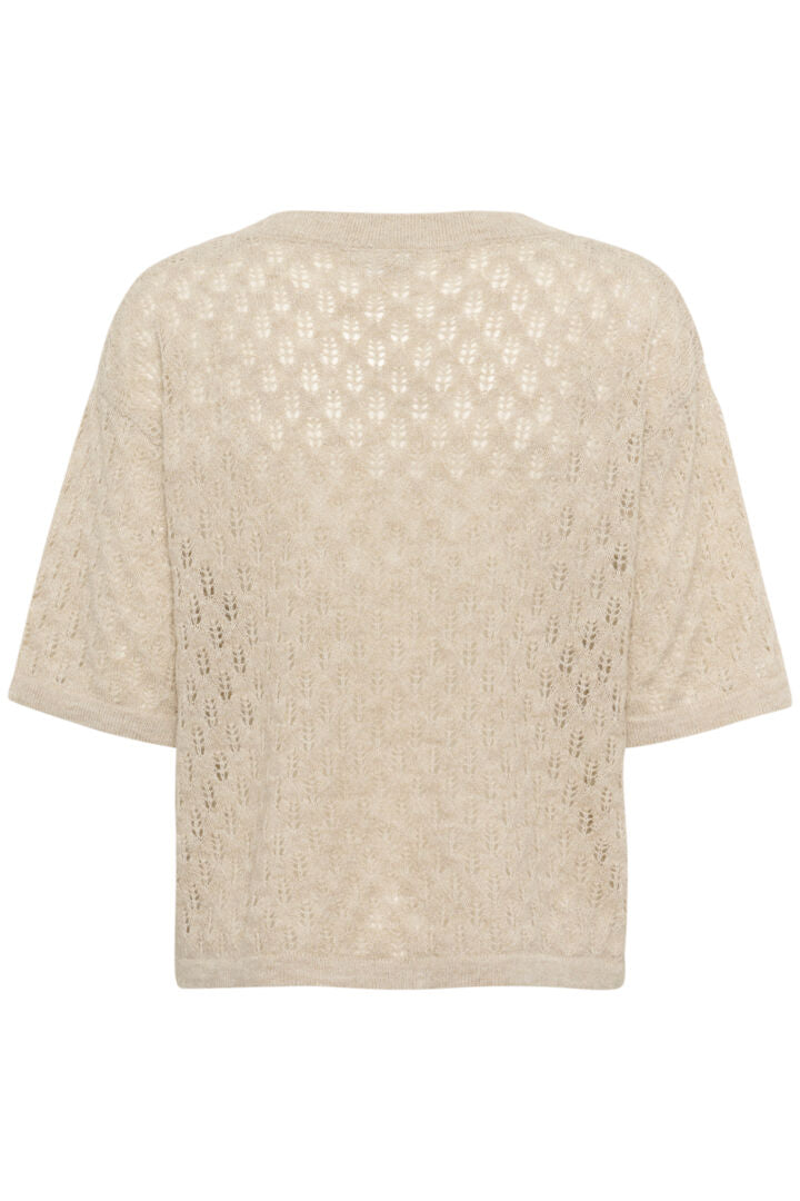 Chandail en maille texturée évoquant la forme d’épis de blé Lourine