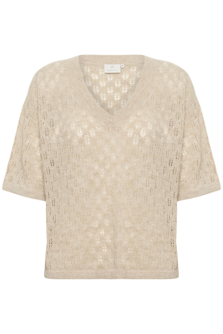 Chandail en maille texturée évoquant la forme d’épis de blé Lourine