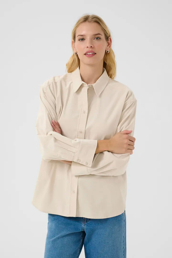 Chemise avec plis aux poignets en coton biologique Savannas
