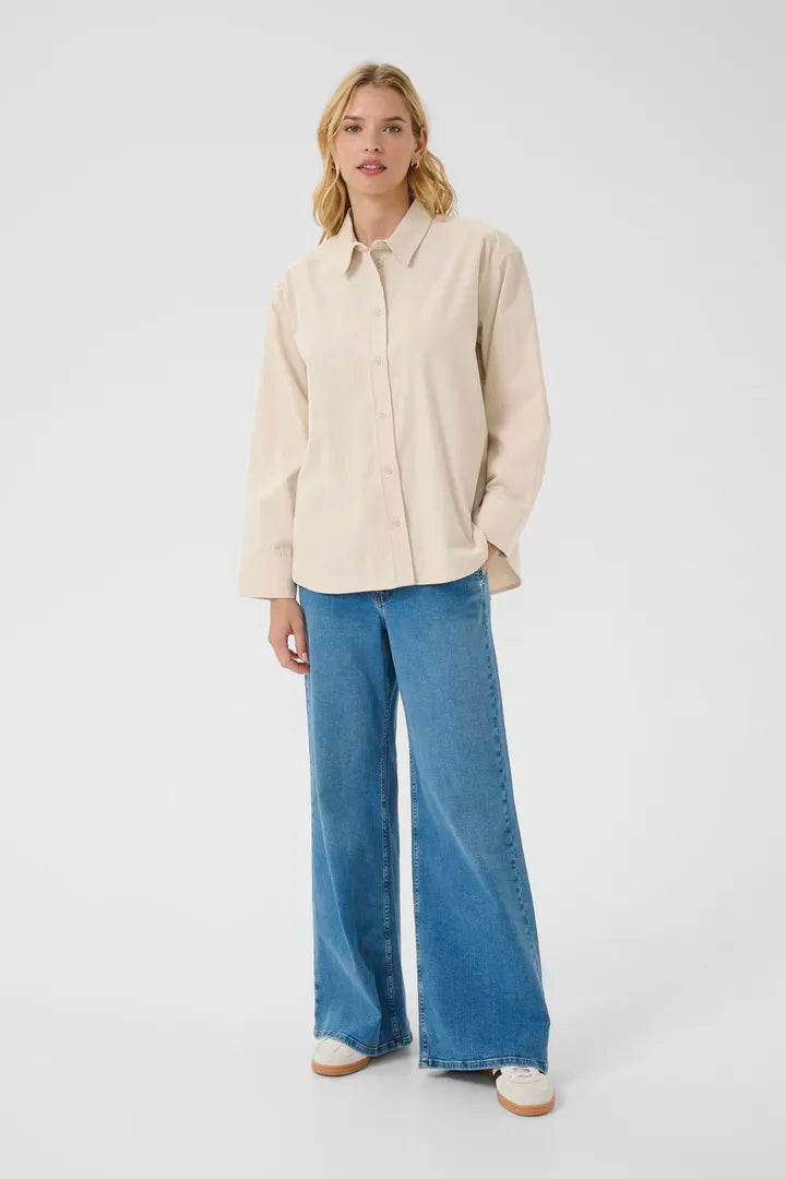 Chemise avec plis aux poignets en coton biologique Savannas