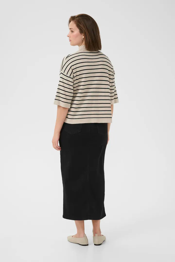 Col roulé à manches courtes et ses rayures Lizza