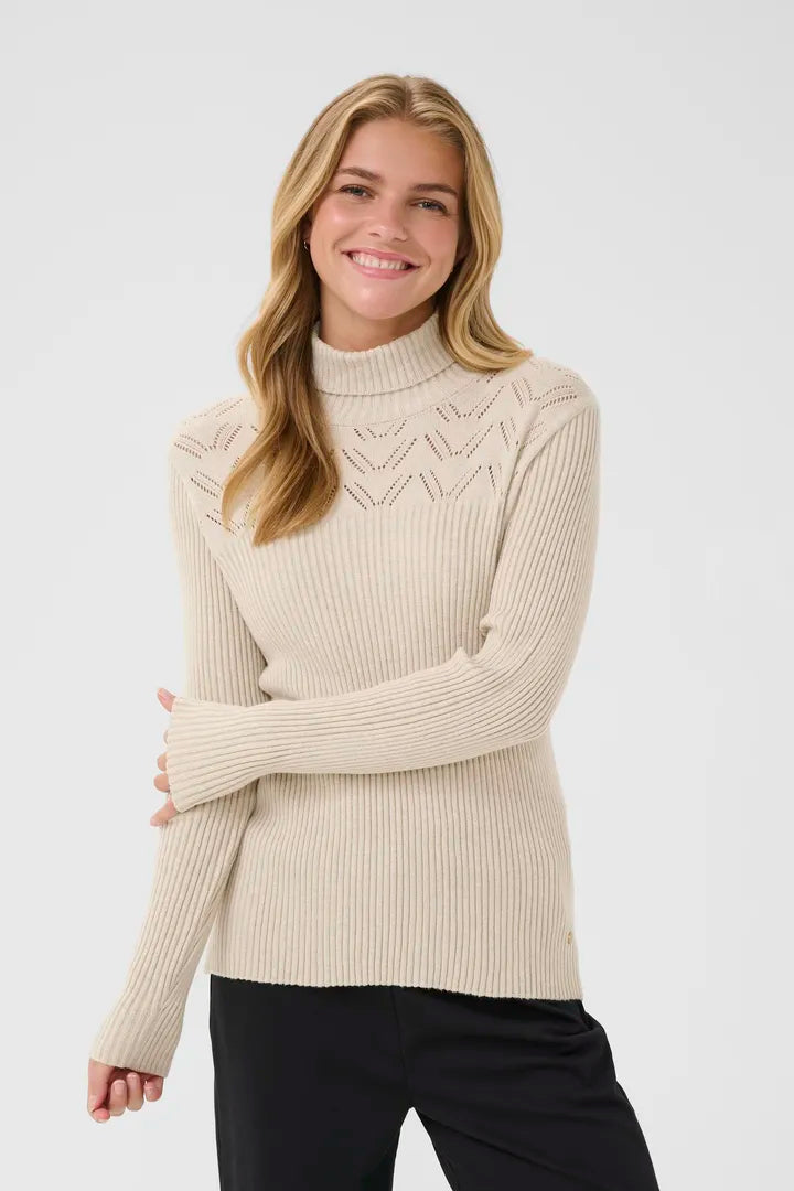 Col roulé avec détails au niveau du buste Dela