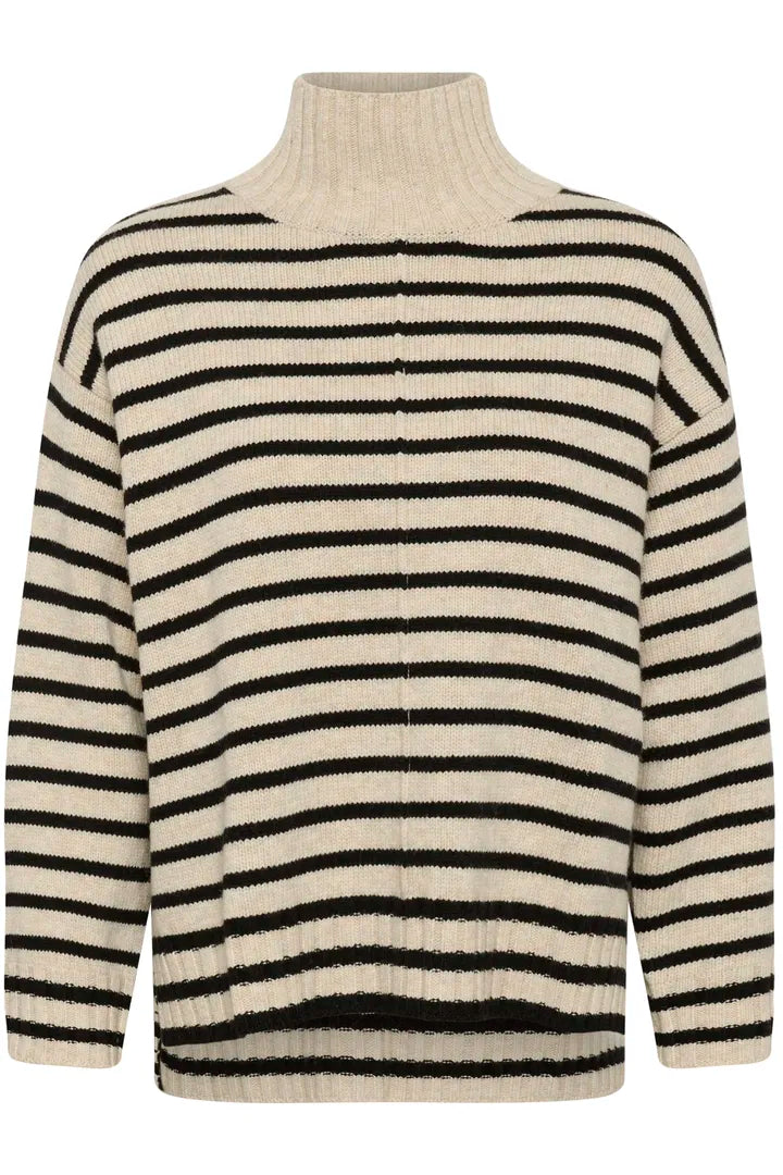 Col roulé classique revisité avec des rayures modernes Lilye