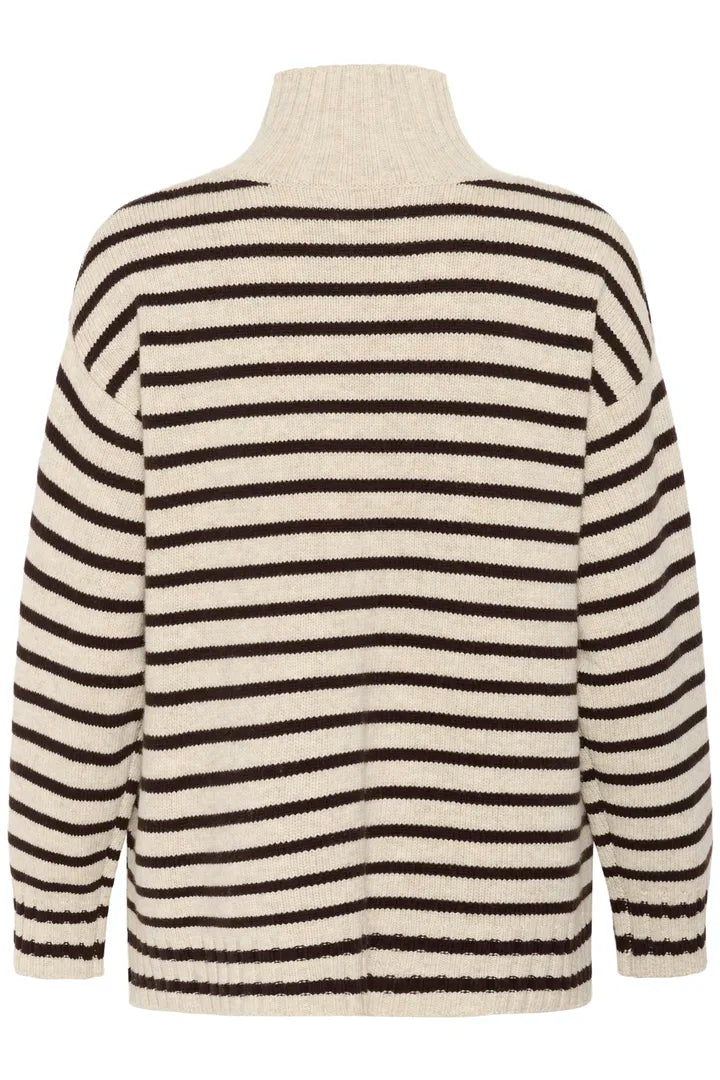 Col roulé classique revisité avec des rayures modernes Lilye