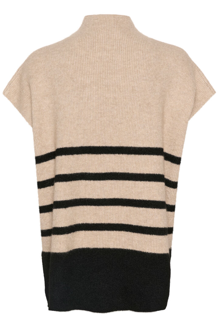 Débardeur crème avec rayures contrastées