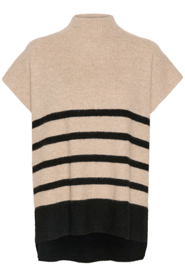 Débardeur crème avec rayures contrastées