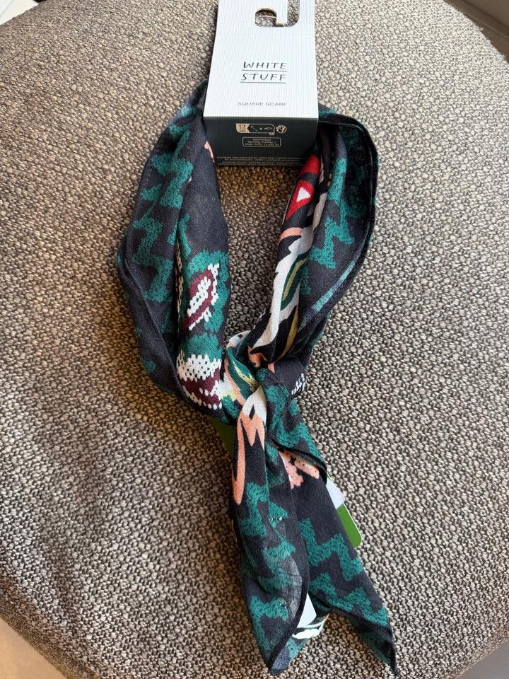 Foulard carré imprimé Emily - Mélange coton biologique