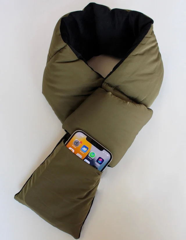 ** Foulard chaud avec un espace pour le cellulaire ** manque noir