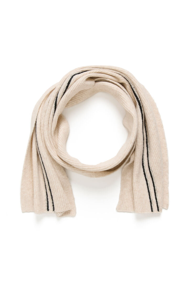 Foulard en tricot orné de deux lignes contrastées Taya