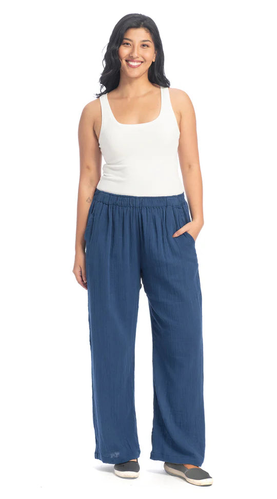 Pantalon confortable taille élastique - En pur coton