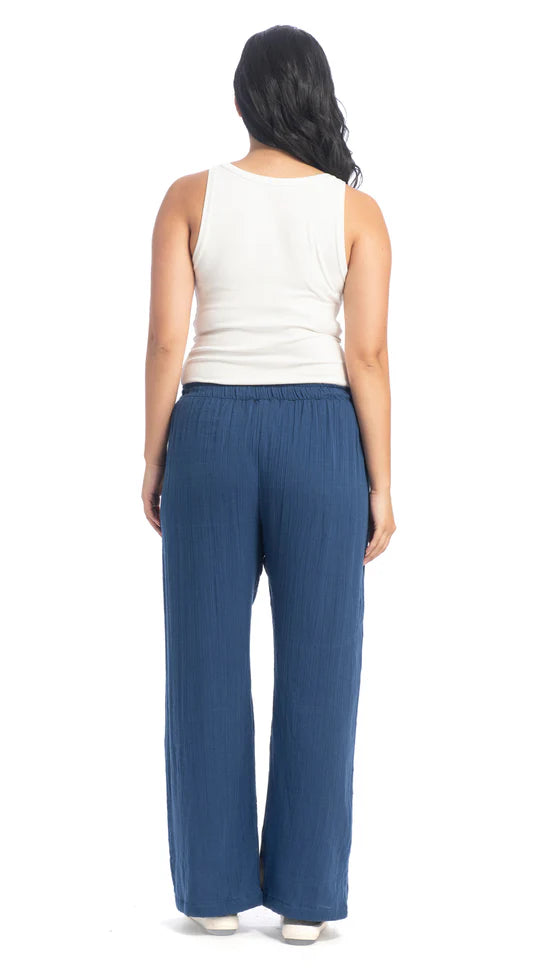 Pantalon confortable taille élastique - En pur coton