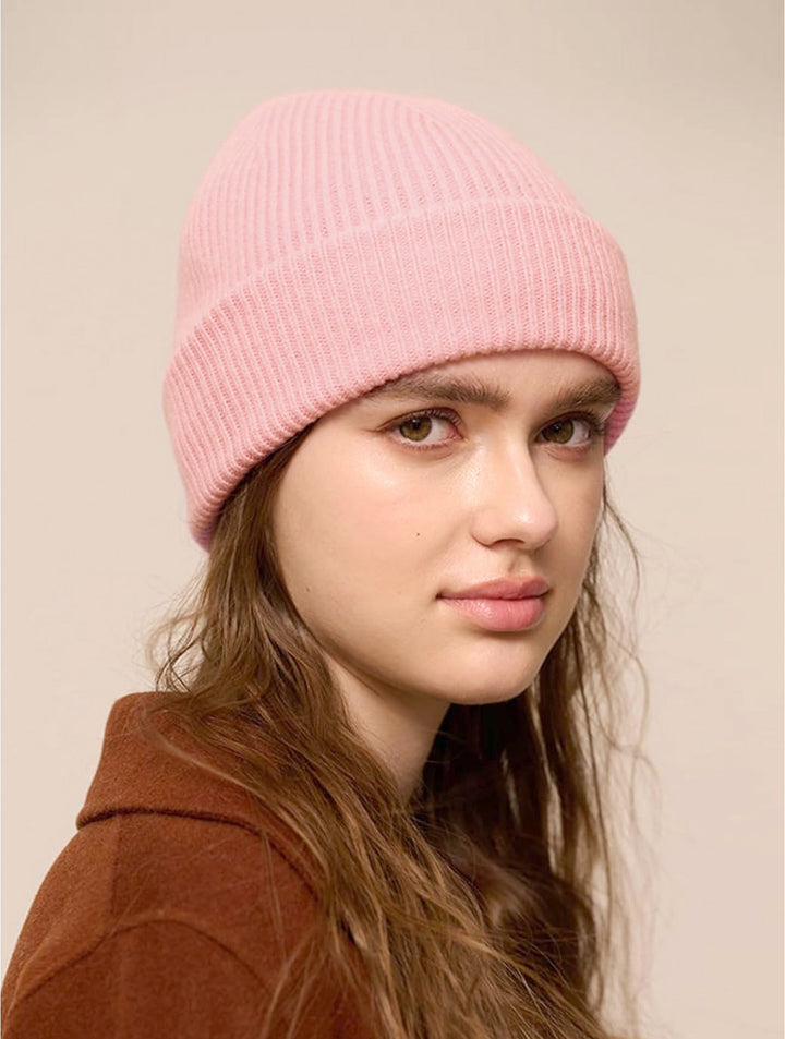 Bonnet à visière en maille tricotée  – Look douillet