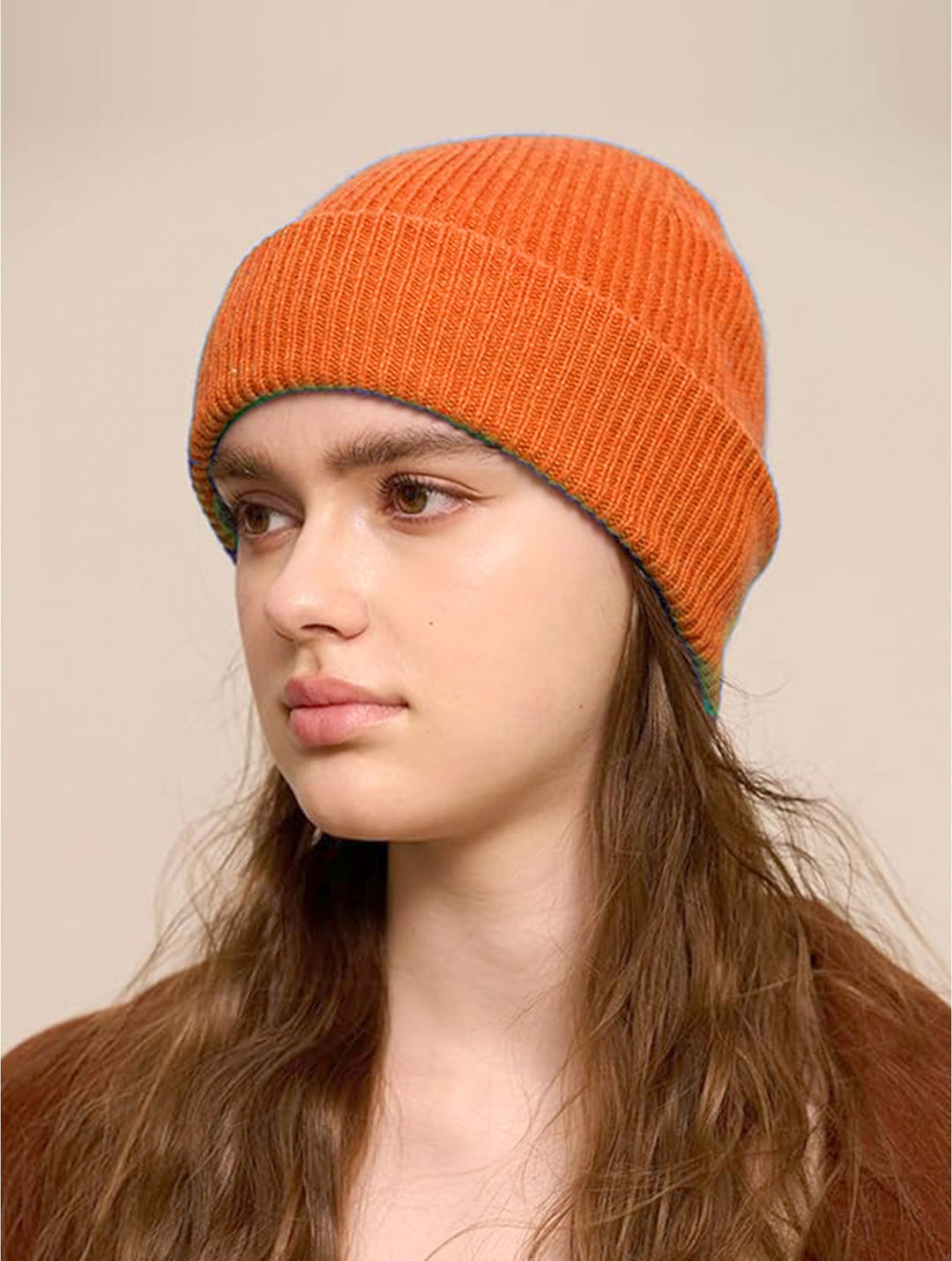 Bonnet à visière en maille tricotée  – Look douillet