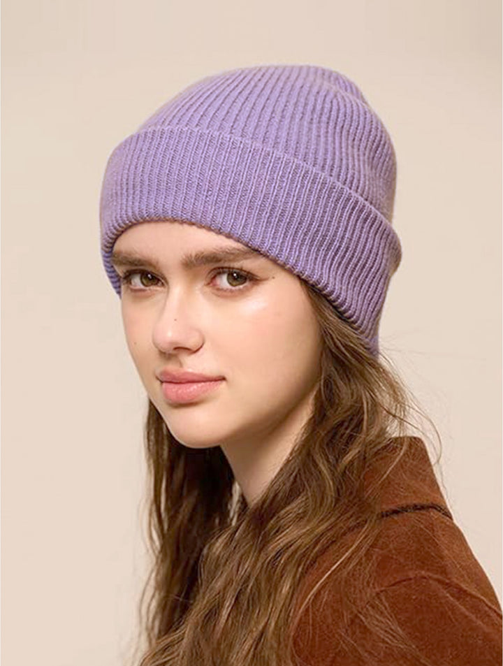 Bonnet à visière en maille tricotée  – Look douillet