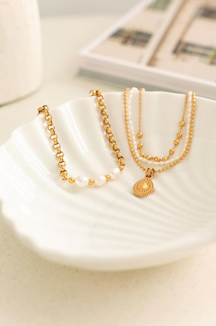 Bracelet Ivory - Avec perles d'eau douce et or 24K