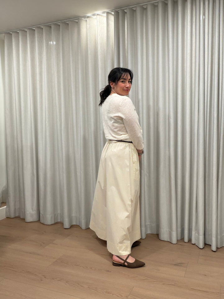 Long 100% cotton skirt - Comfortable elasticated waist