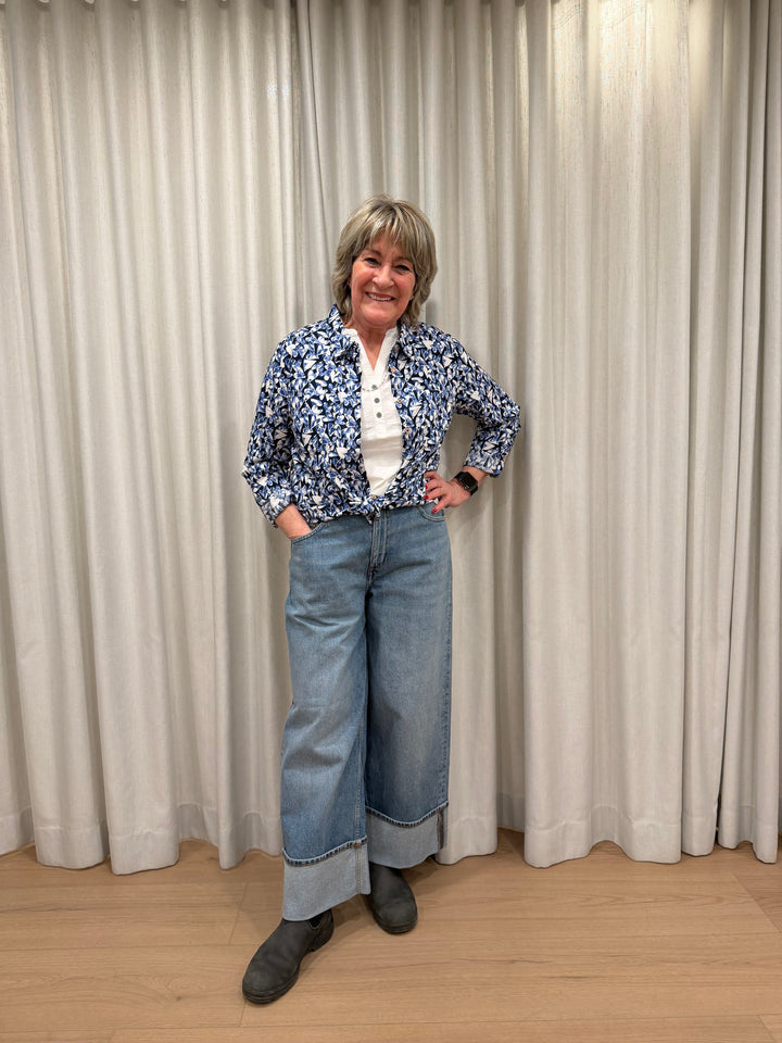 Jeans large en coton biologique Bailey - À revers et coupe authentique