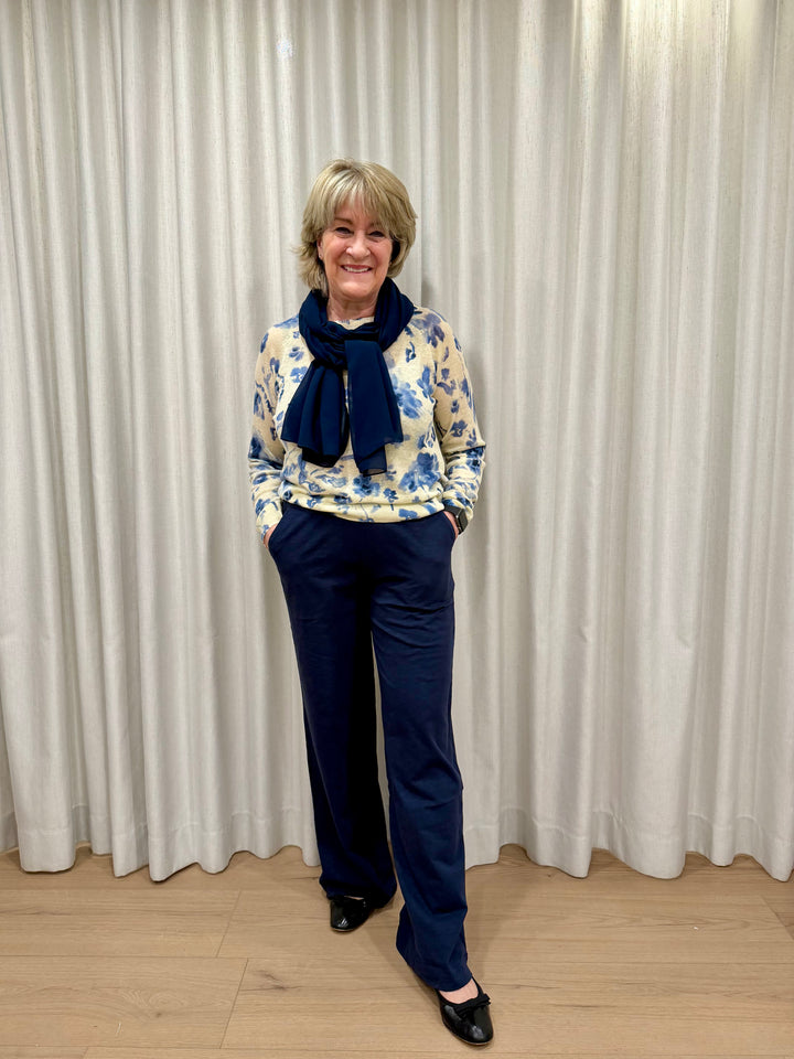 Floral print sweater - Cotton and linen