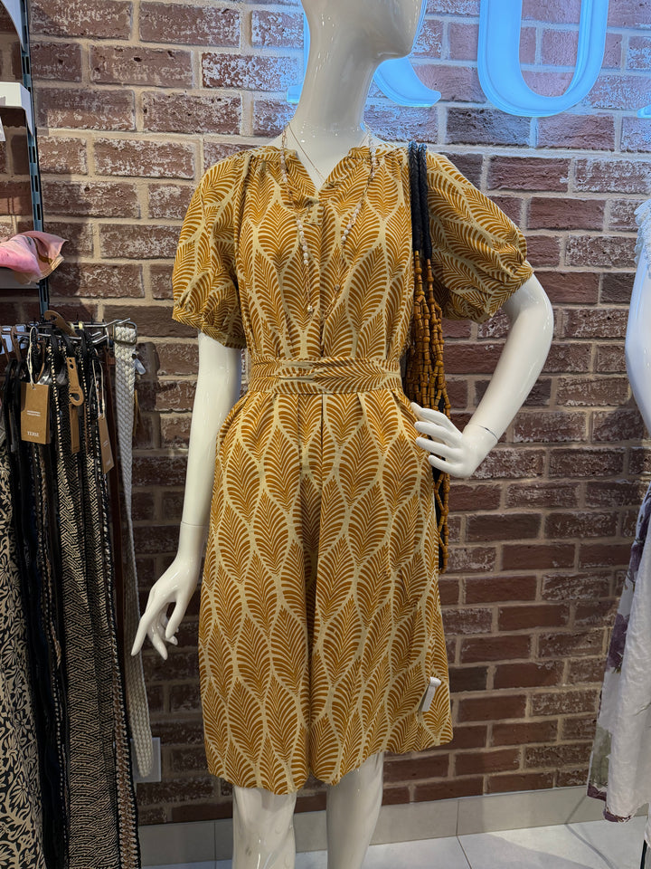 Robe mi-longue à motifs floraux - 100% coton