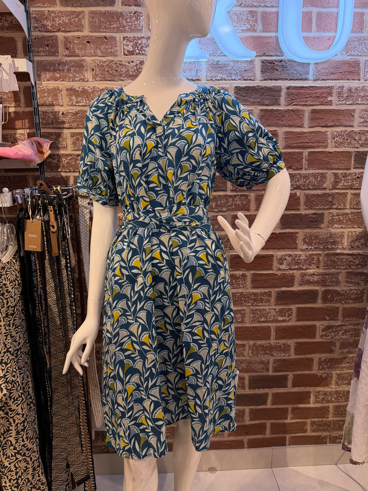 Robe mi-longue à motifs floraux - 100% coton