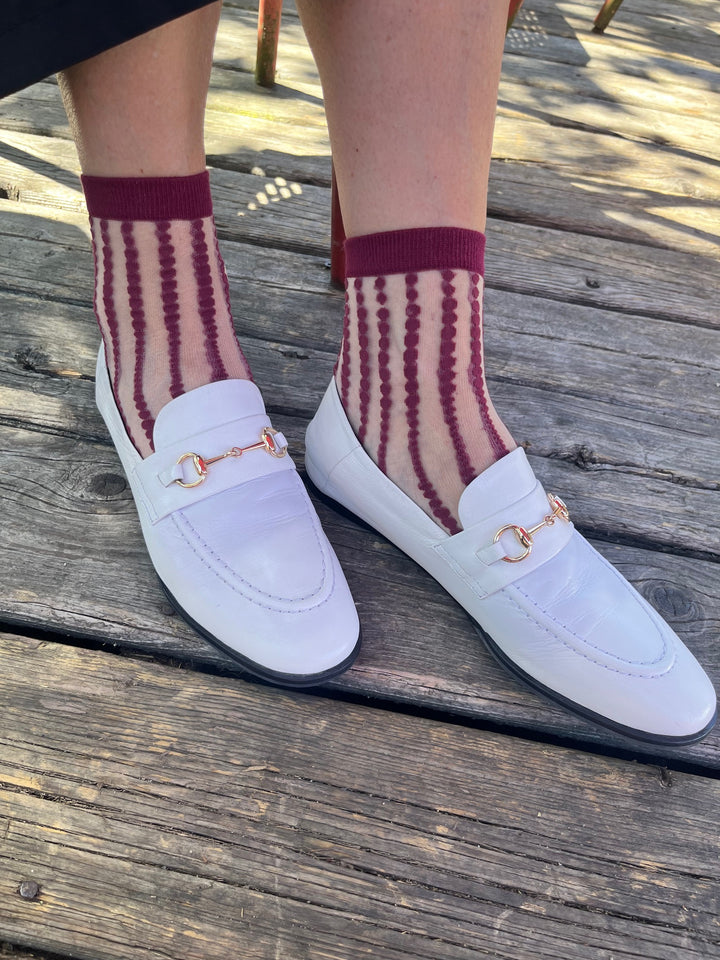 Chaussettes mi‑mollet transparentes avec motif bulles