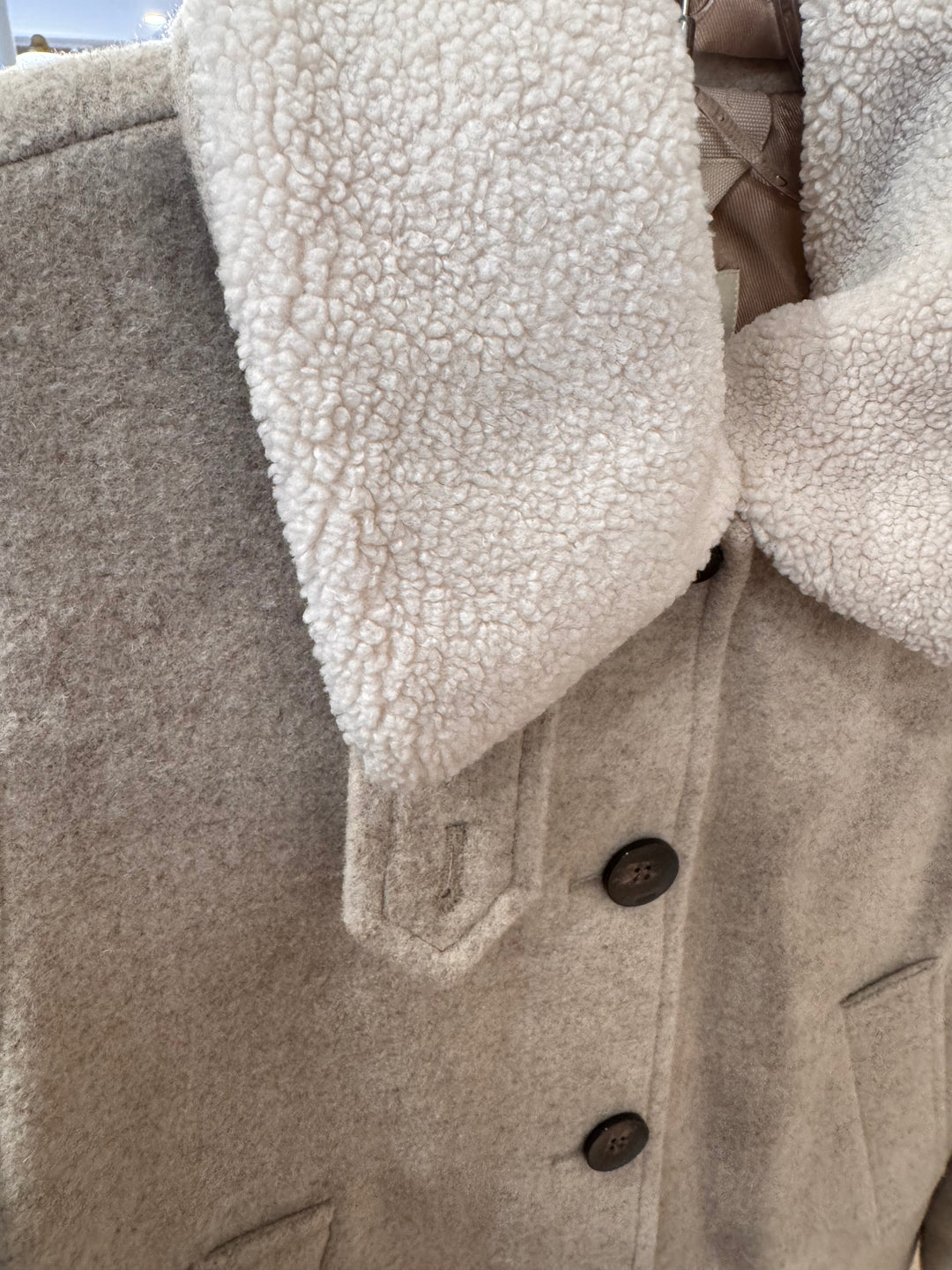 Manteau en laine recyclée à col détachable Sylvia