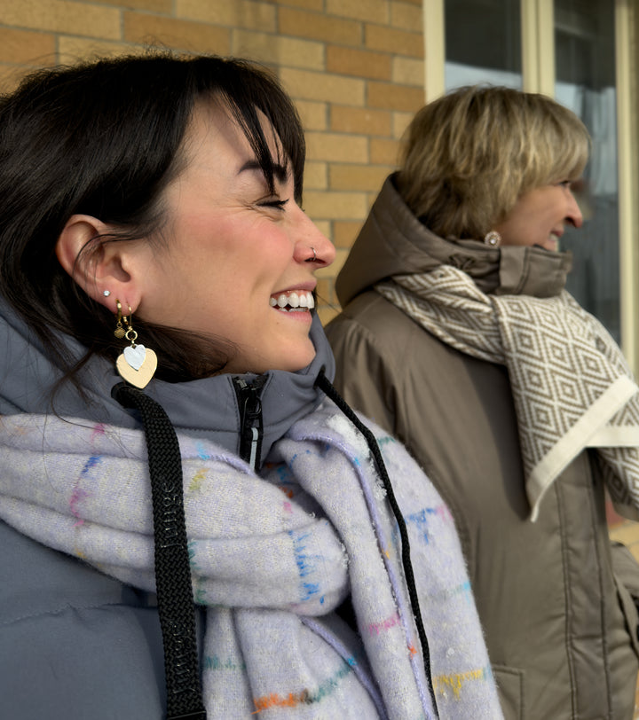 Boucles d’oreilles à deux cœurs sur crochets