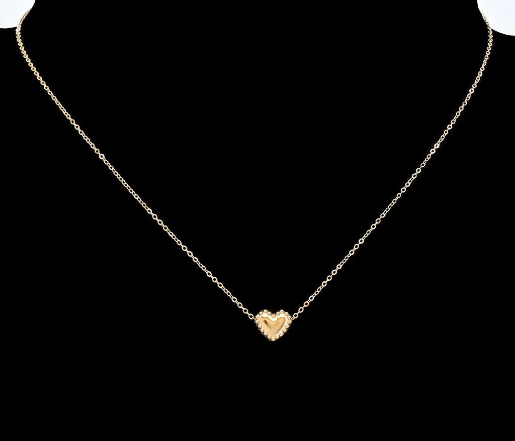 Collier chaîne cœur et breloque – Acier inoxydable