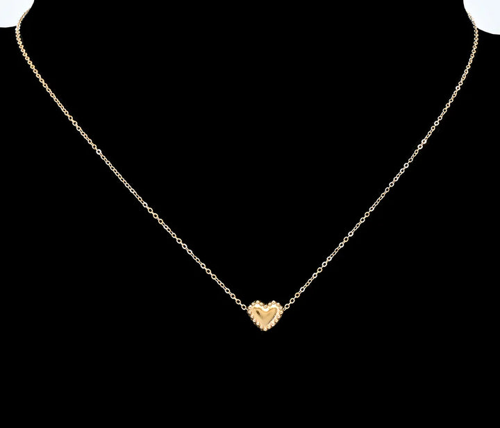 Collier chaîne cœur et breloque – Acier inoxydable