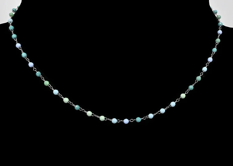 Stainless steel necklace - With crystals in different colors