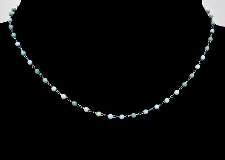 Stainless steel necklace - With crystals in different colors