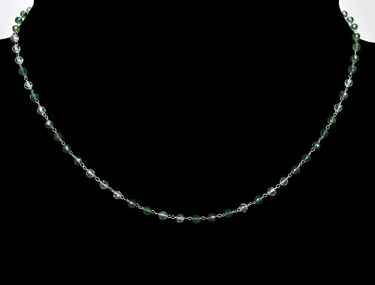 Stainless steel necklace - With crystals in different colors