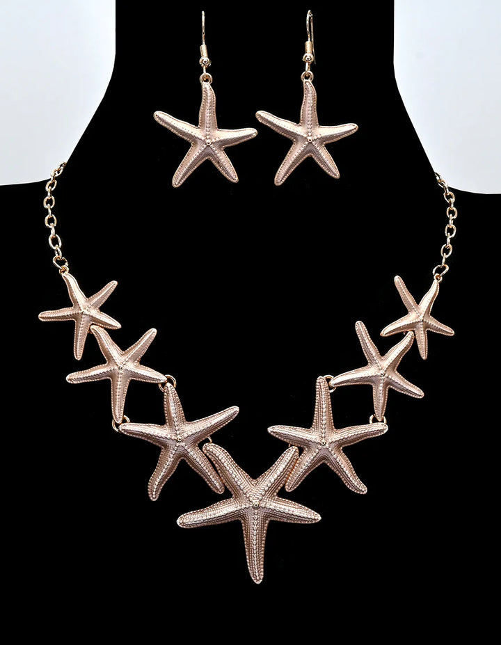 Starfish necklace and earrings