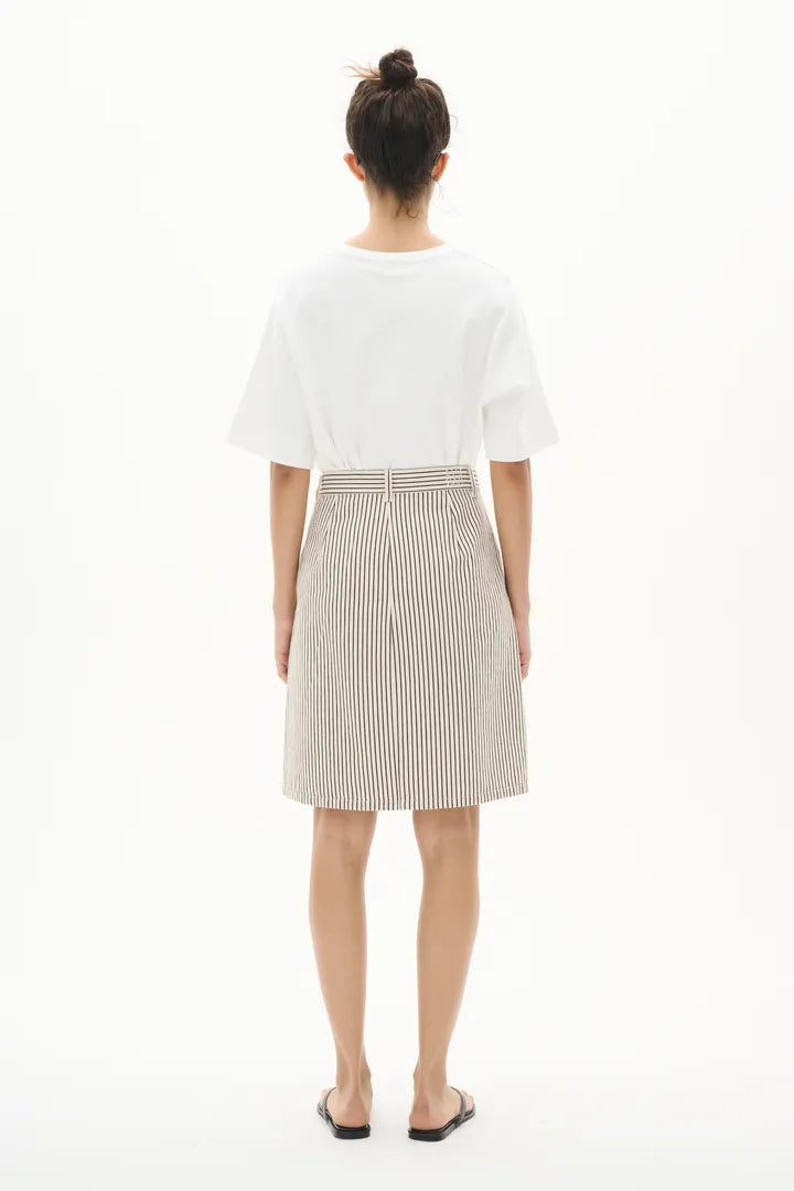 Jupe crayon avec rayures en lin Bai