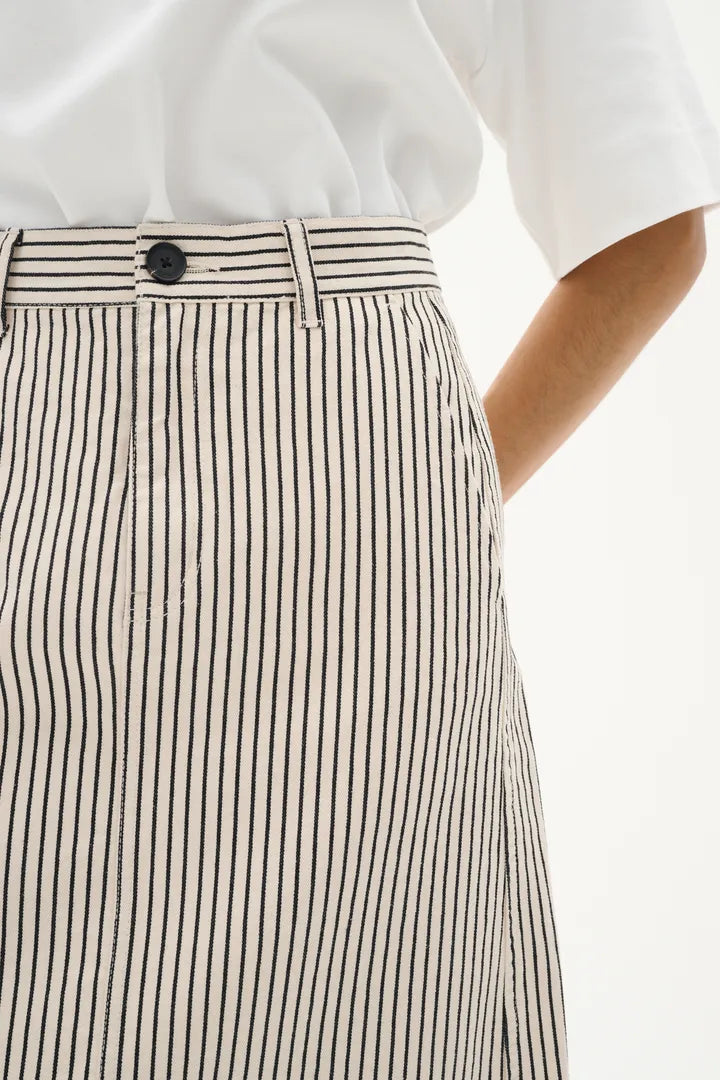 Jupe crayon avec rayures en lin Bai